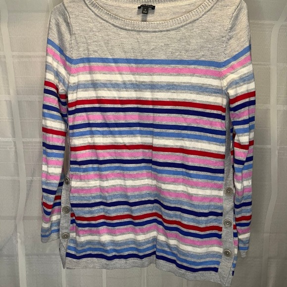 Talbots Pink/ Grey/ BlueStriped Sweater Women’s Size Small - Picture 1 of 2